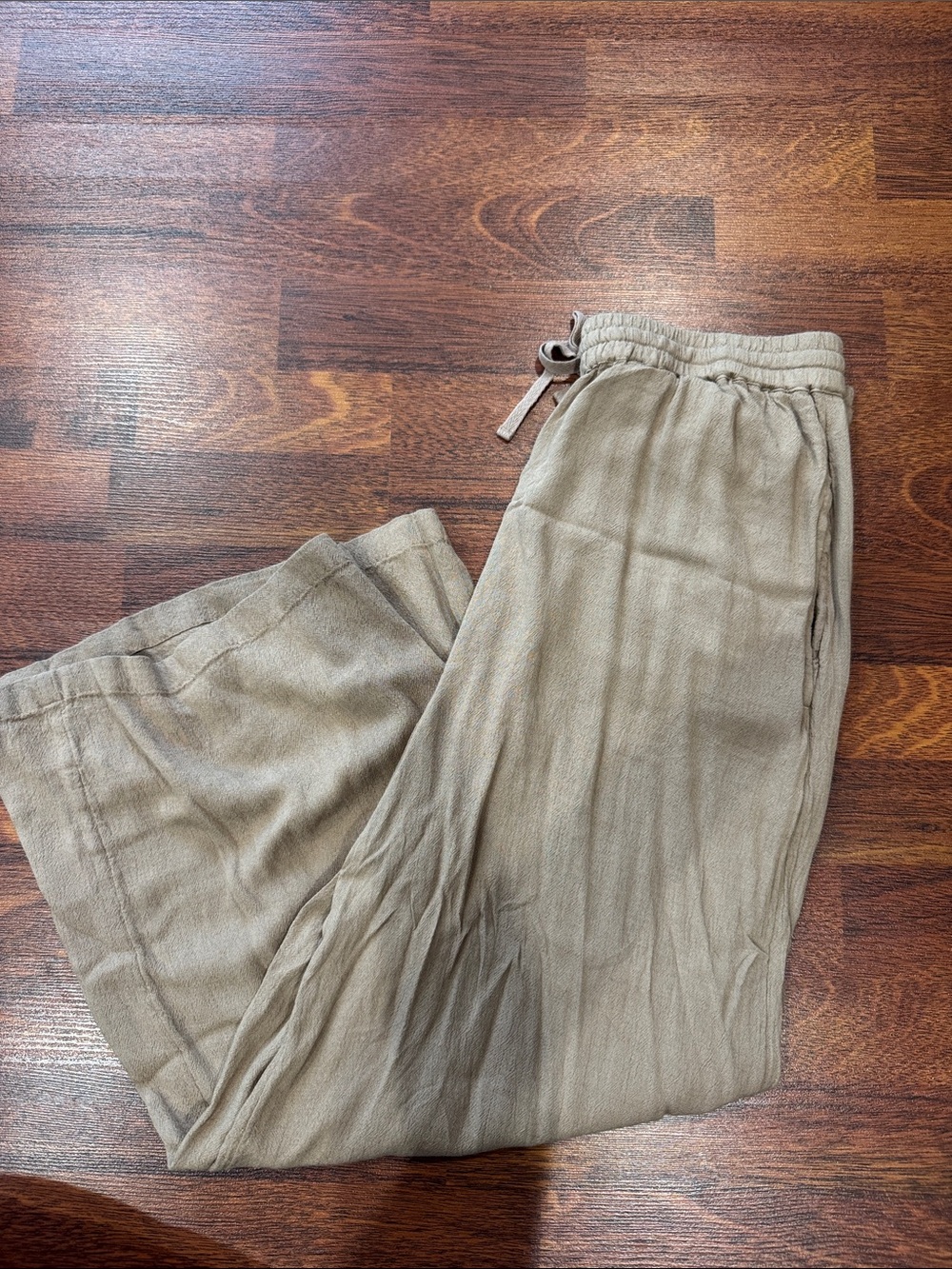 Volcom Beige Drawstring Linen Pants